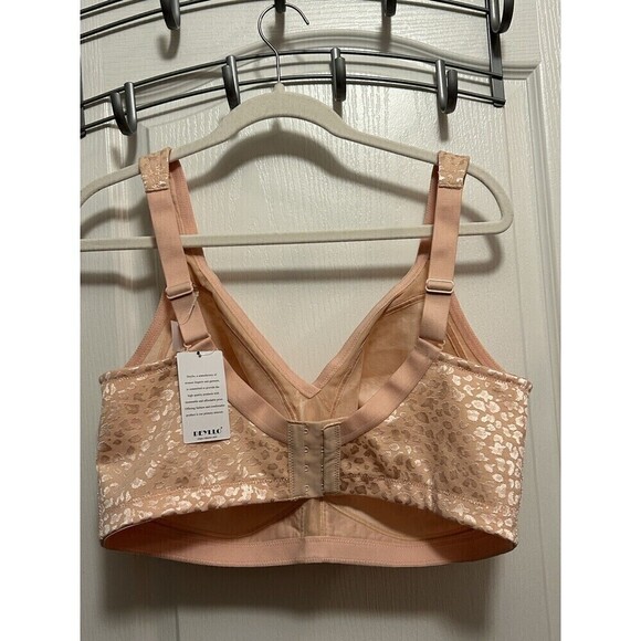 Deyllo Women’s Adjustable Strap Minimizer Full Coverage Bra Size 40H Pink Nude - Picture 3 of 16